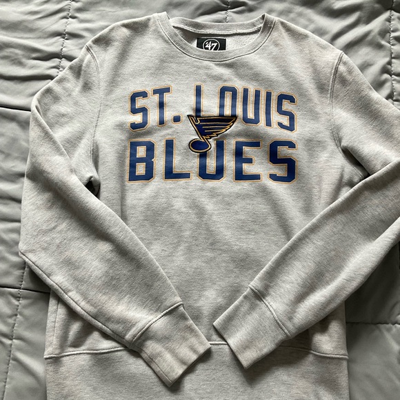 47 Sweaters - 47 Gray St. Louis Blues Logo Crewneck Sweater